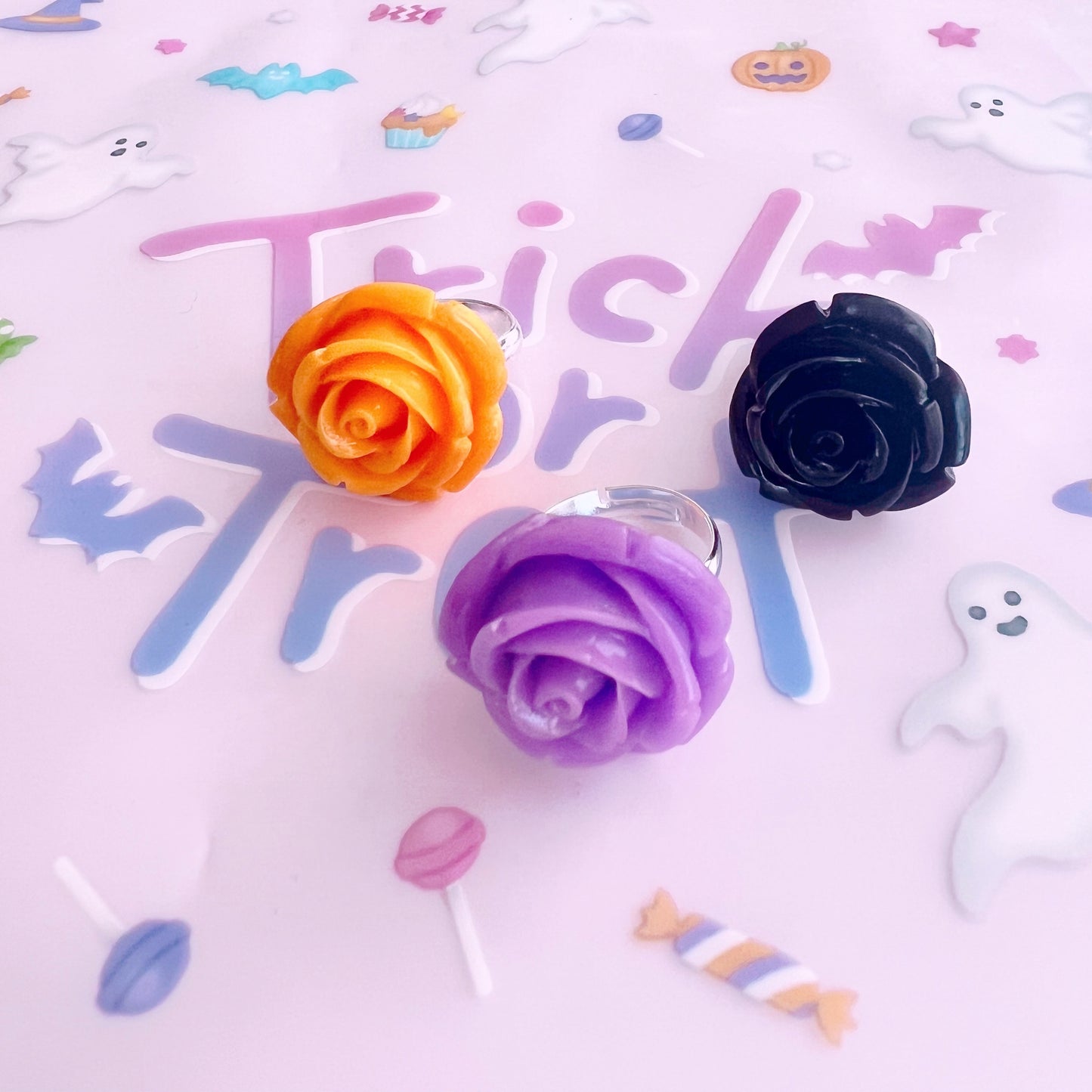 Pop Cutie Halloween Rose Ring - Assorted Colors