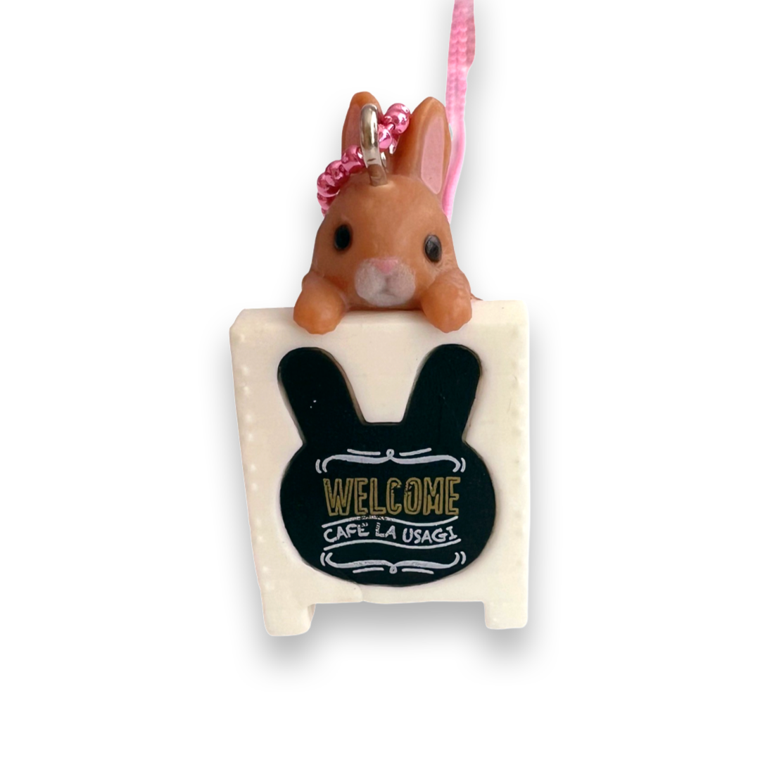 DeLuxe Pop Cutie Coffee Bunny Sign Necklace - Brown Bunny