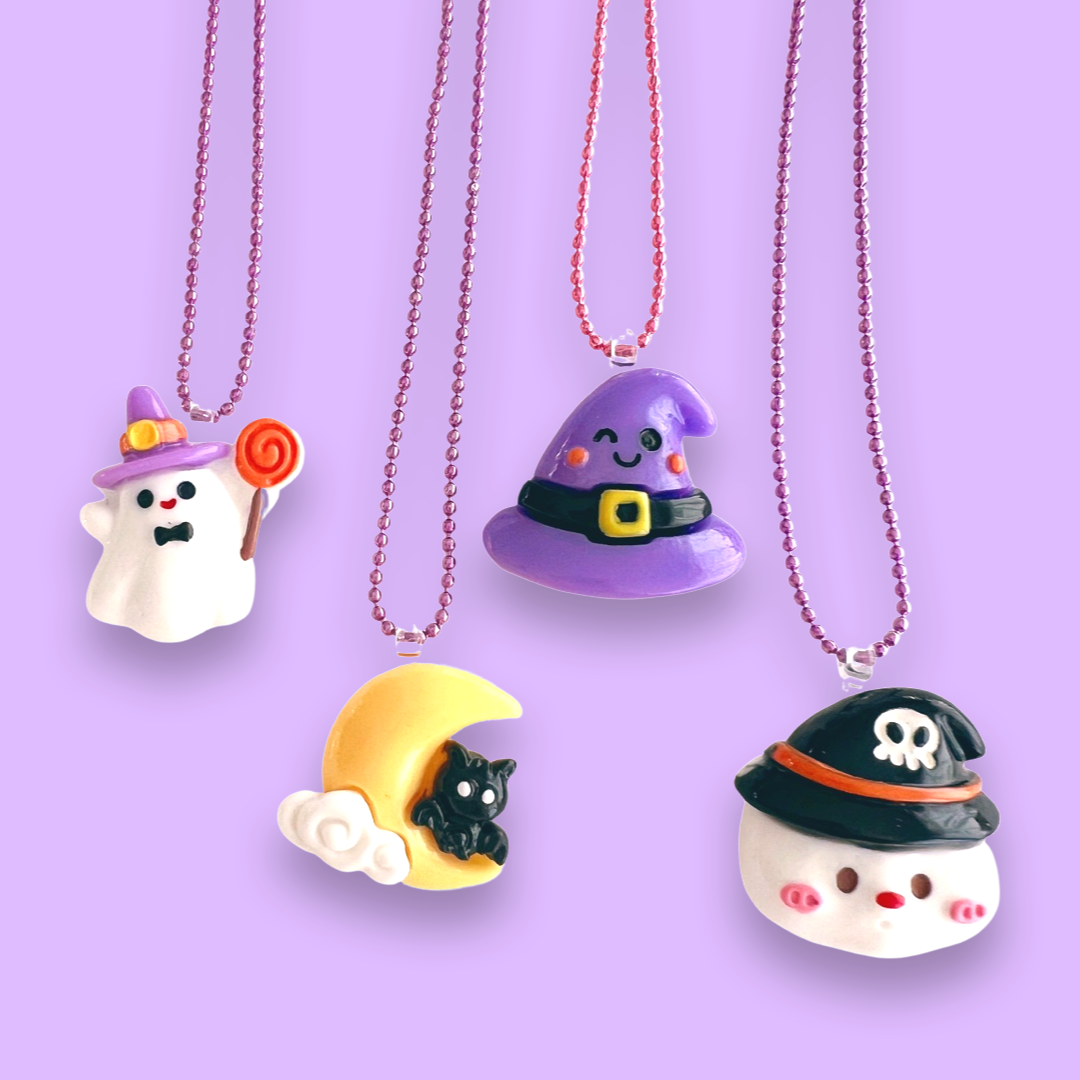 Pop Cutie Halloween Kawaii Bat Moon Necklace