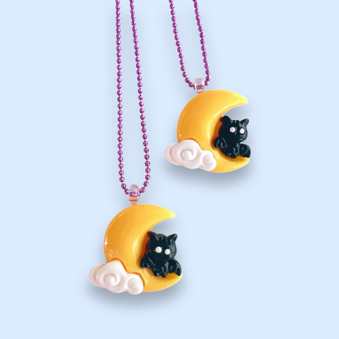 Pop Cutie Halloween Kawaii Bat Moon Necklace