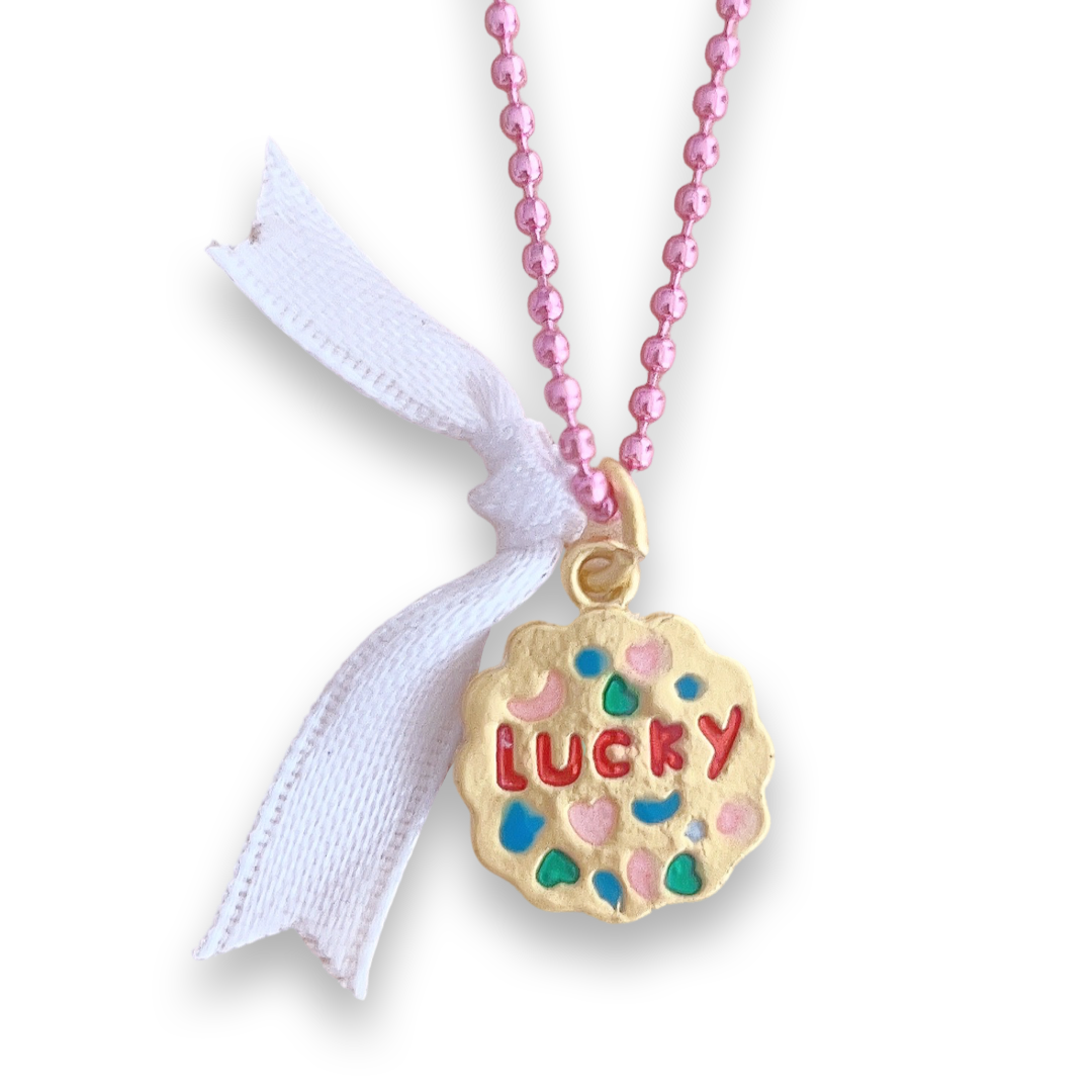 DeLuxe Pop Cutie Enamel Lucky Charm Necklace - Handmade