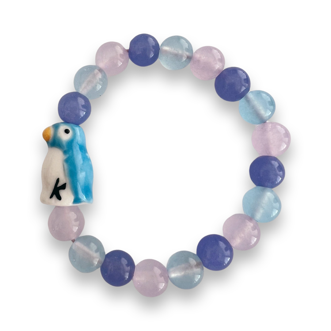 DeLuxe Pop Cutie Jade & Porcelein Handmade Bracelet - Ocean - Kids Size