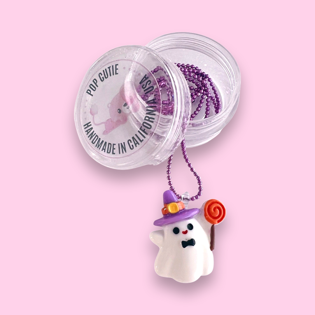 Pop Cutie Halloween Kawaii Lollipop Ghost Necklace