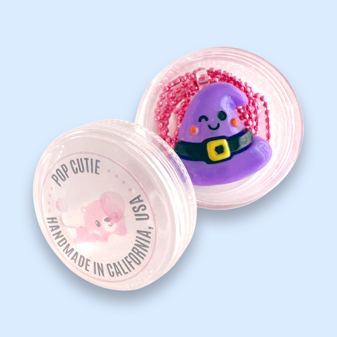 Pop Cutie Halloween Kawaii Witch Hat Necklace