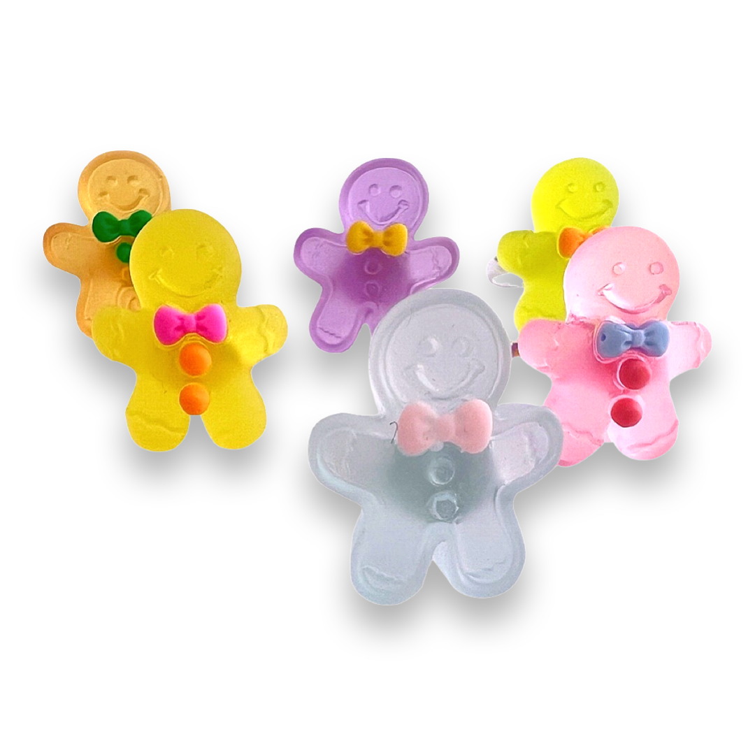 Pop Cutie Christmas Jelly Gingerbread Kids Ring - Adjustable Kids Size