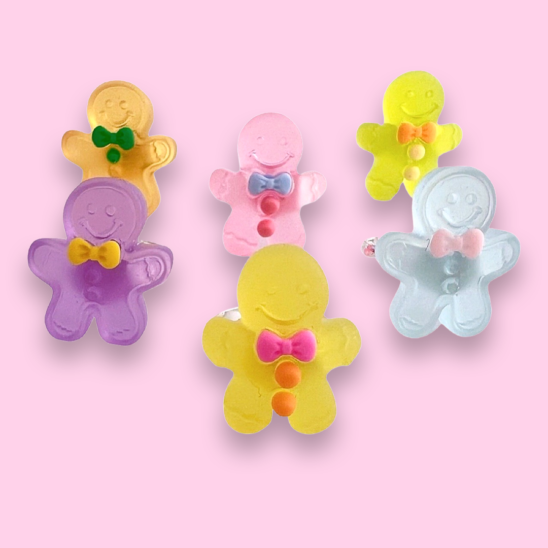 Pop Cutie Christmas Jelly Gingerbread Kids Ring - Adjustable Kids Size