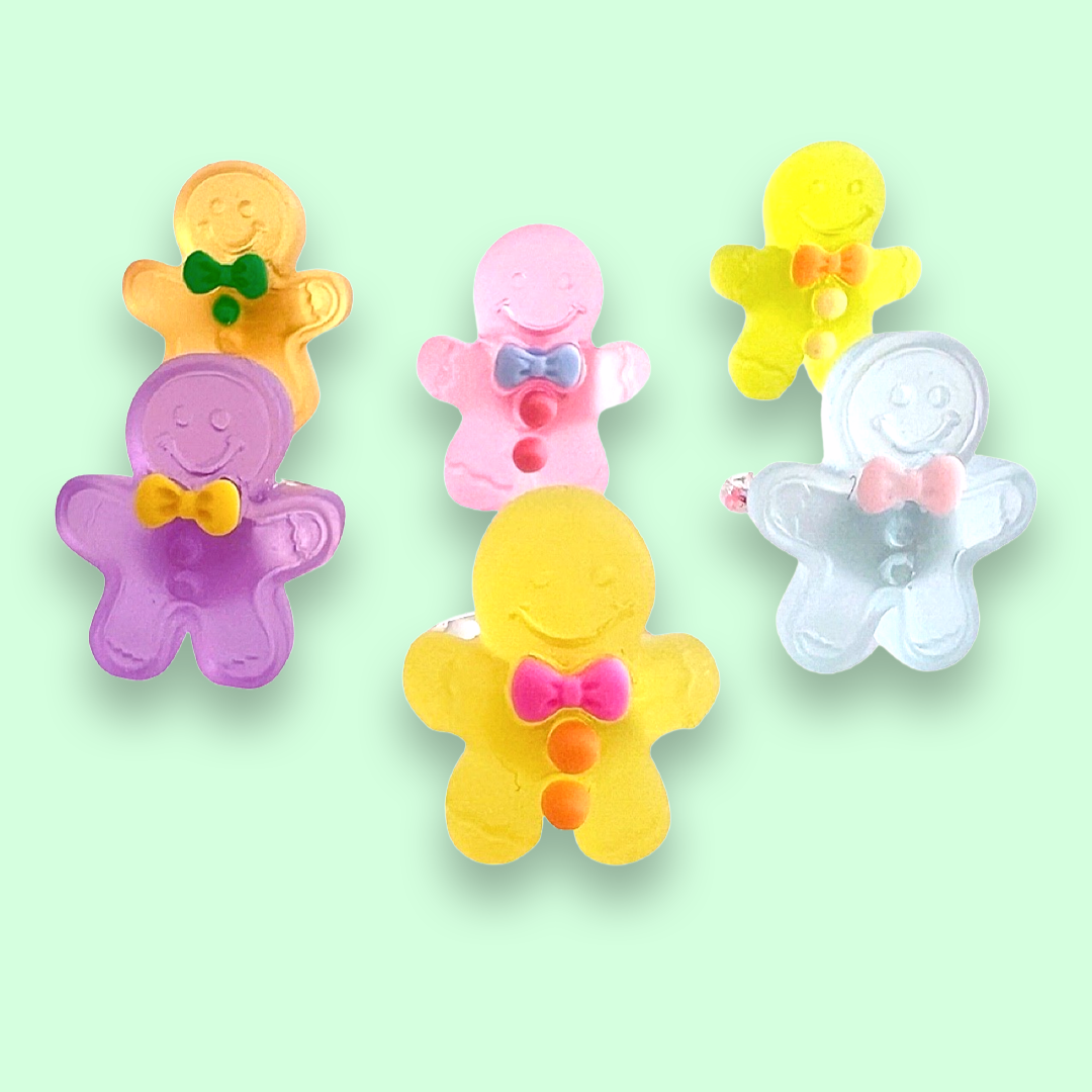 Pop Cutie Christmas Jelly Gingerbread Kids Ring - Adjustable Kids Size