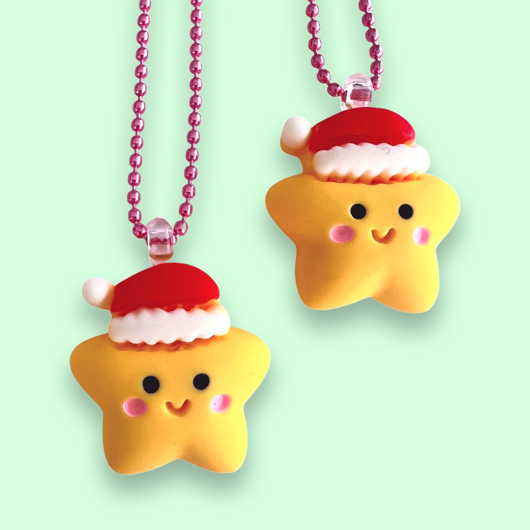 Pop Cutie Santa Star Kids Christmas Necklace