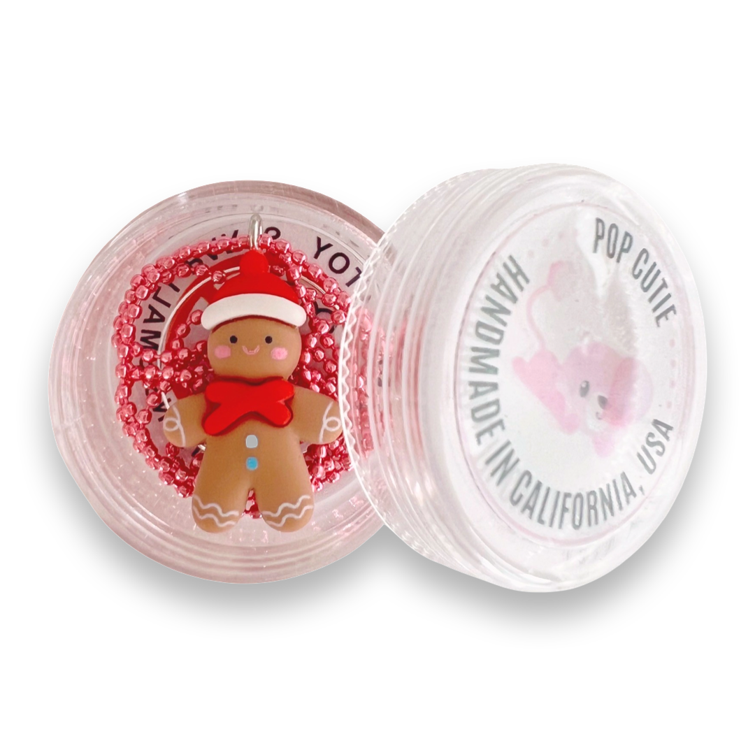 Pop Cutie Christmas Kawaii Gingerbread Kids Necklace