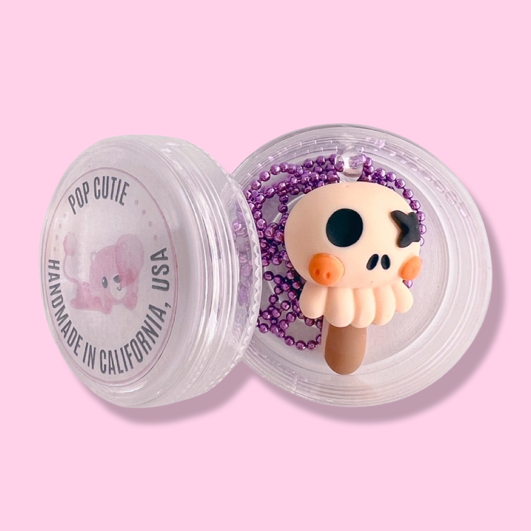 Pop Cutie Halloween Kawaii Skull Popsicle Necklace
