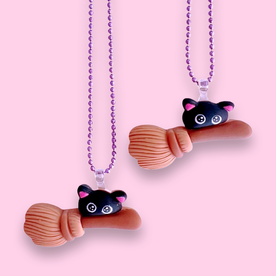 Pop Cutie Halloween Kawaii Witch Cat Necklace