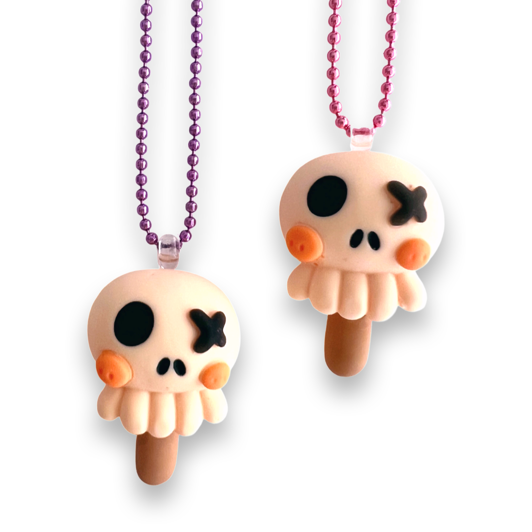 Pop Cutie Halloween Kawaii Skull Popsicle Necklace