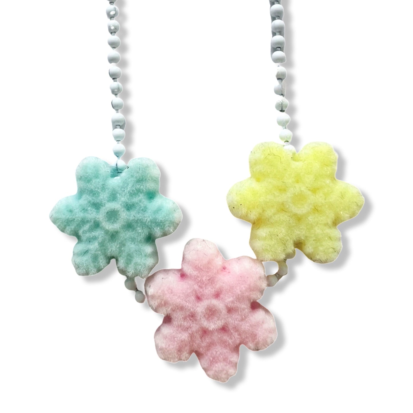 Pop Cutie Fuzzy Snowflakes Necklace