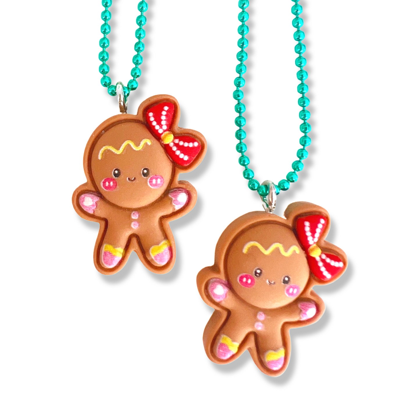 Pop Cutie Gingerbread Girl Kids Christmas Necklace