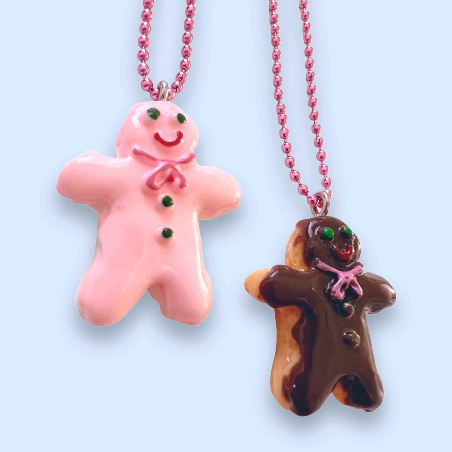 Pop Cutie Frosted Gingerbread Kids Christmas Necklace