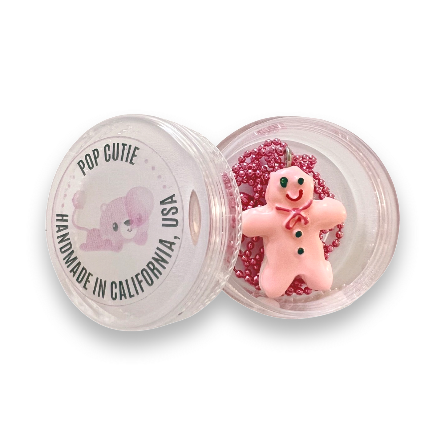Pop Cutie Frosted Gingerbread Kids Christmas Necklace