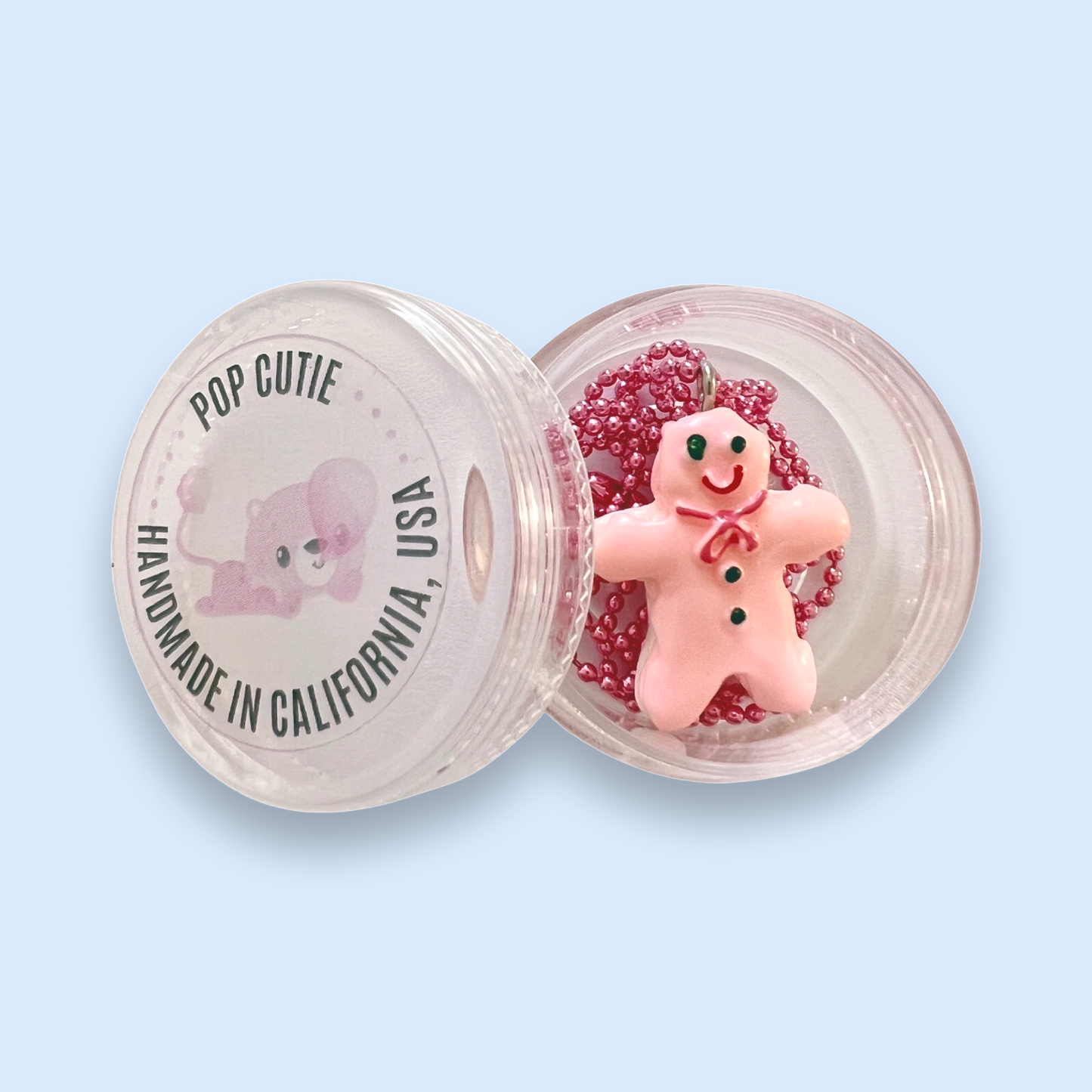 Pop Cutie Frosted Gingerbread Kids Christmas Necklace