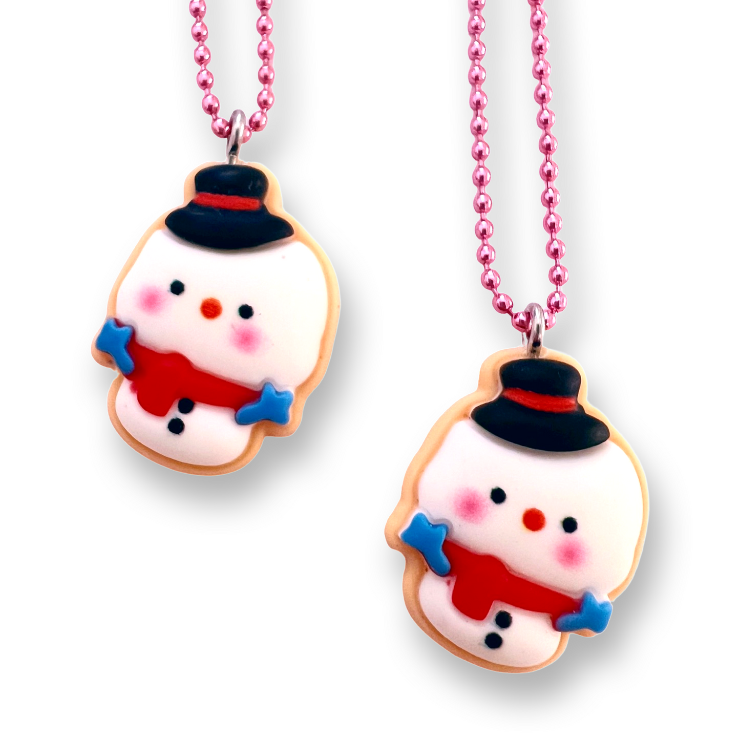 Pop Cutie Snowman Cookie Kids Christmas Necklace