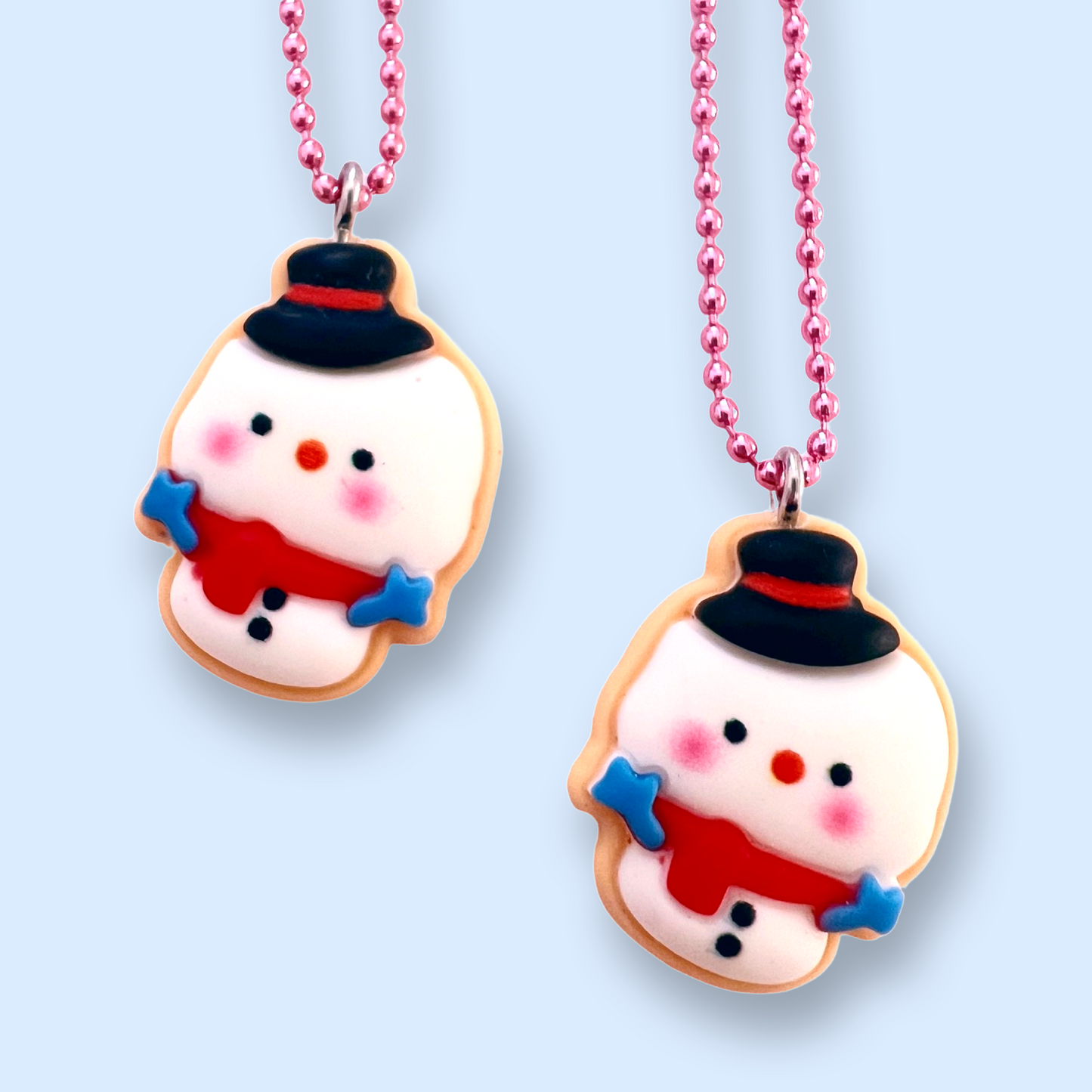 Pop Cutie Snowman Cookie Kids Christmas Necklace