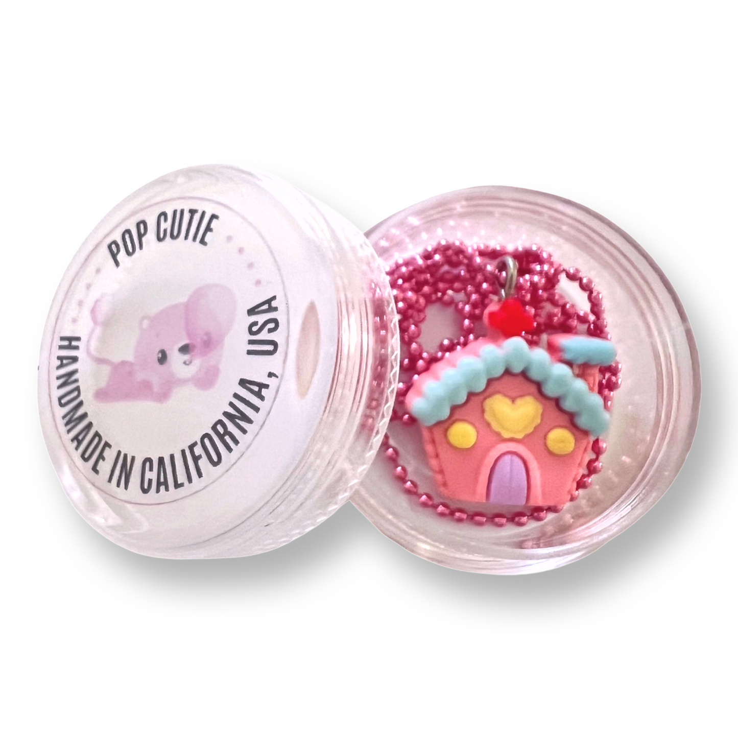 Pop Cutie Christmas Gingerbread House Kids Necklace