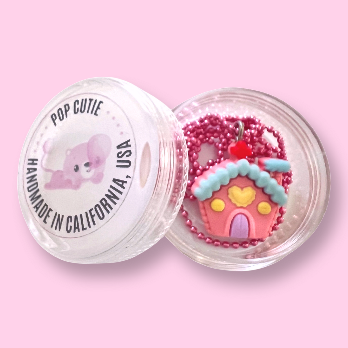 Pop Cutie Christmas Gingerbread House Kids Necklace
