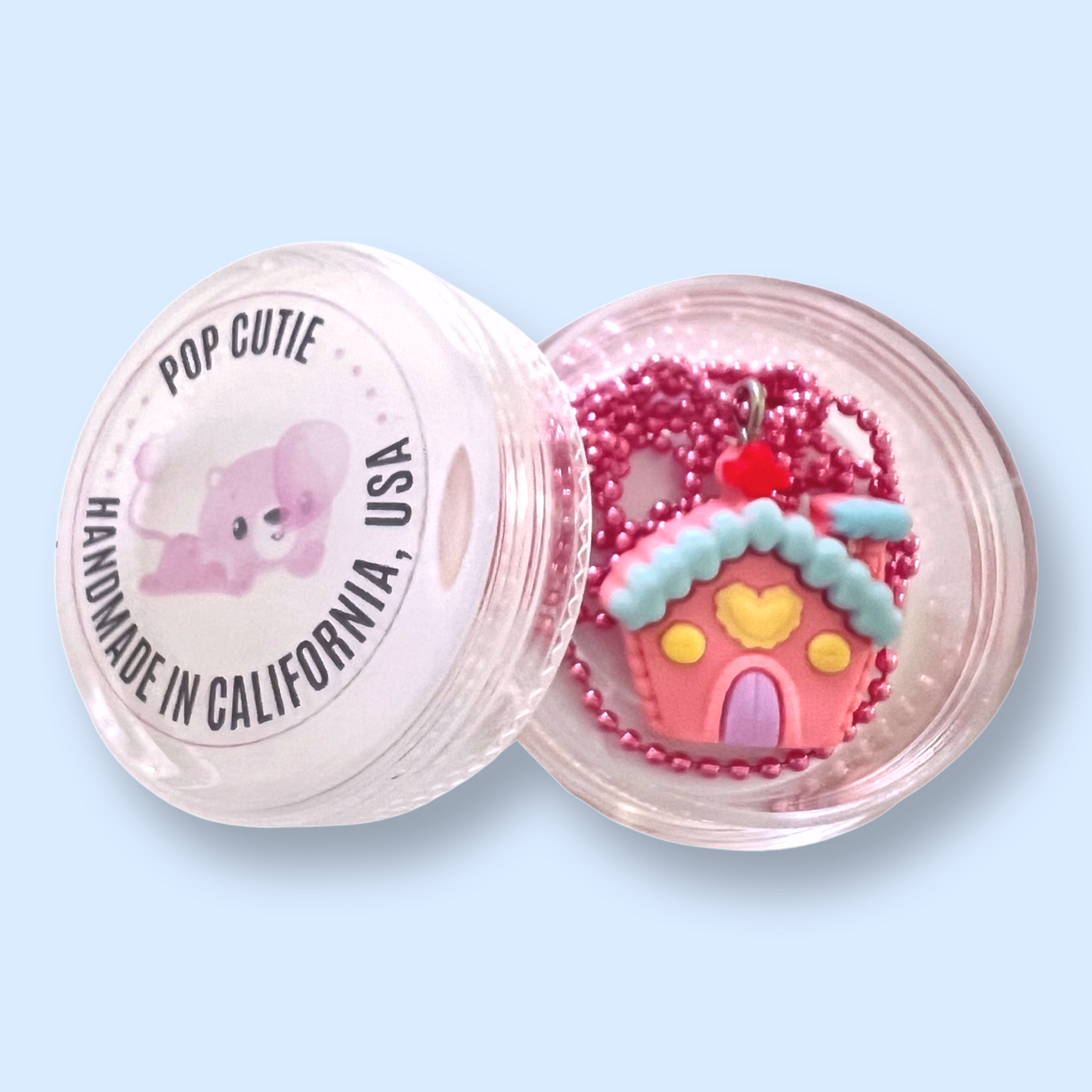 Pop Cutie Christmas Gingerbread House Kids Necklace