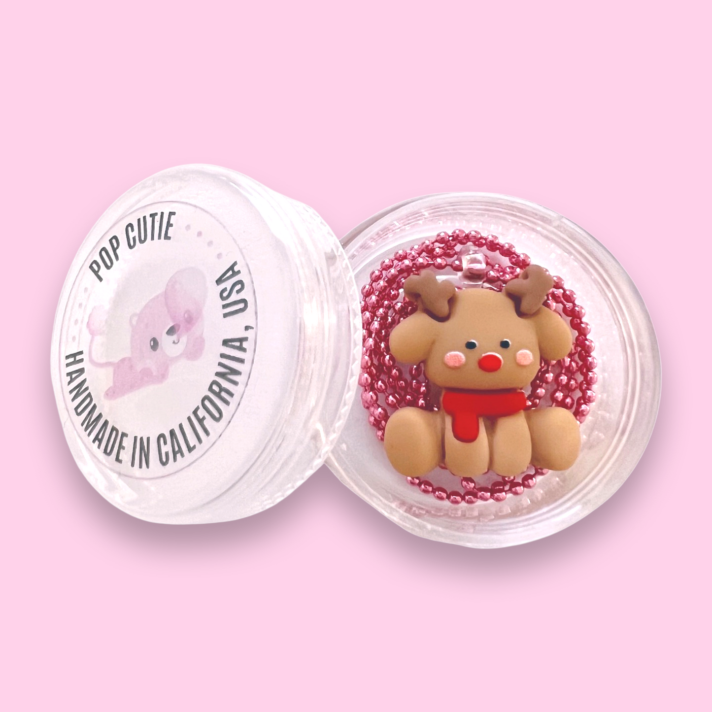 Pop Cutie Kawaii Baby Reindeer Kids Necklace Christmas