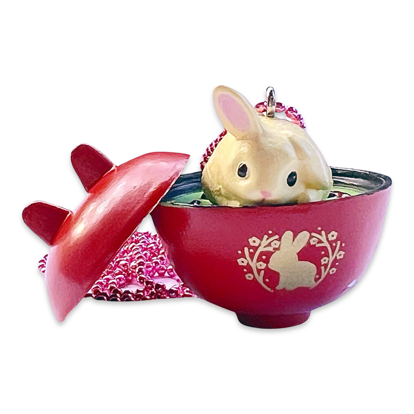 DeLuxe Pop Cutie Japanese Bunny Necklace - Red Bowl