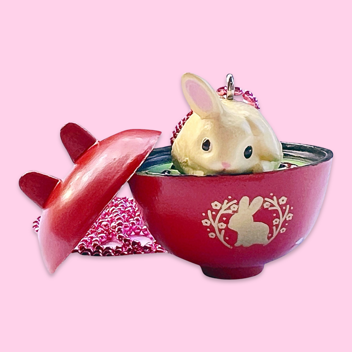 DeLuxe Pop Cutie Japanese Bunny Necklace - Red Bowl