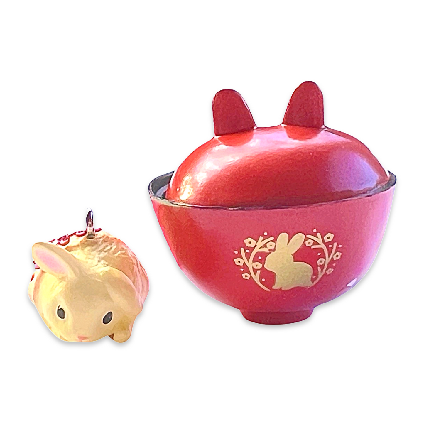 DeLuxe Pop Cutie Japanese Bunny Necklace - Red Bowl