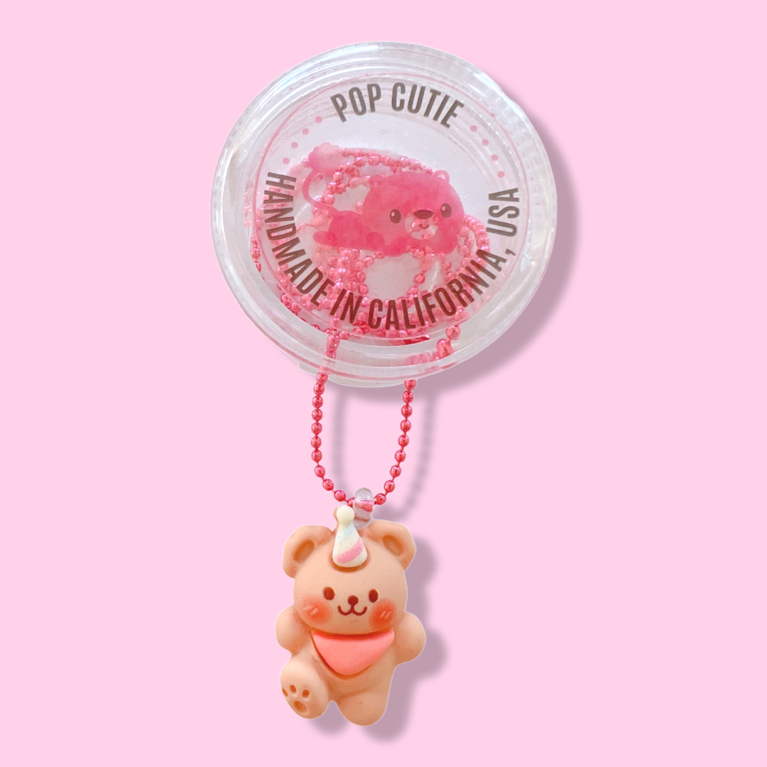 Pop Cutie Party Bear Kids Birthday Necklace