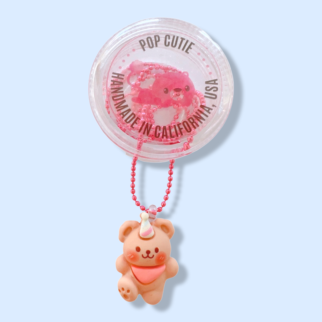 Pop Cutie Party Bear Kids Birthday Necklace