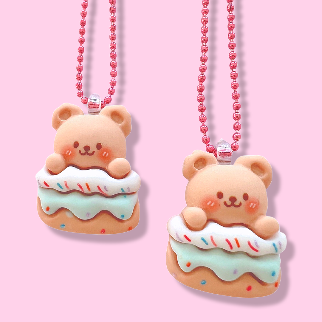 Pop Cutie Cake Bear Kids Necklace - Party Birthday Gift