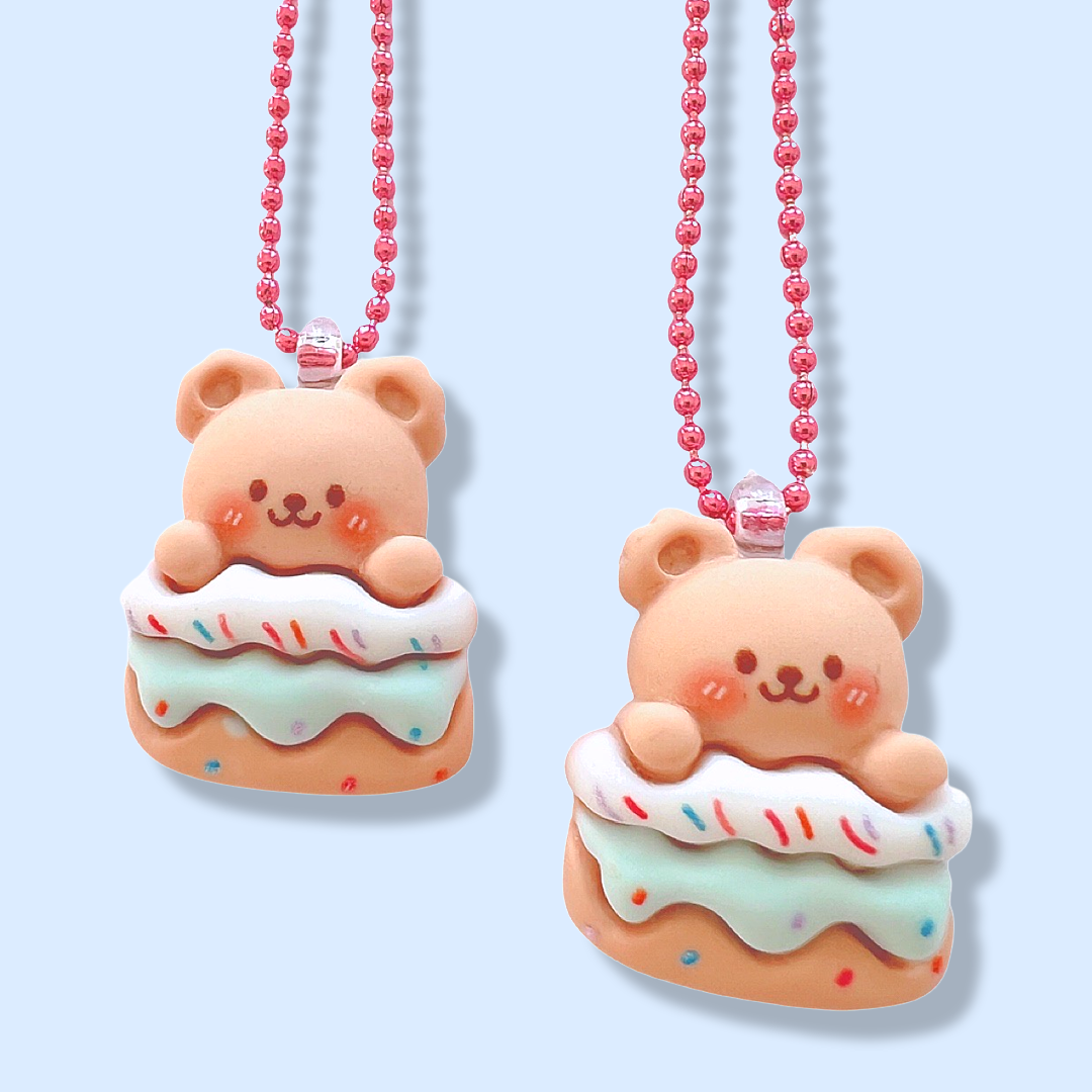 Pop Cutie Cake Bear Kids Necklace - Party Birthday Gift