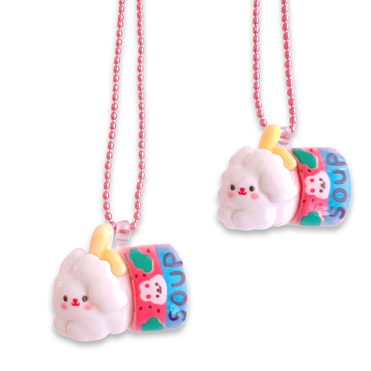 Pop Cutie Kawaii Vegetable Soup Bunny Necklace