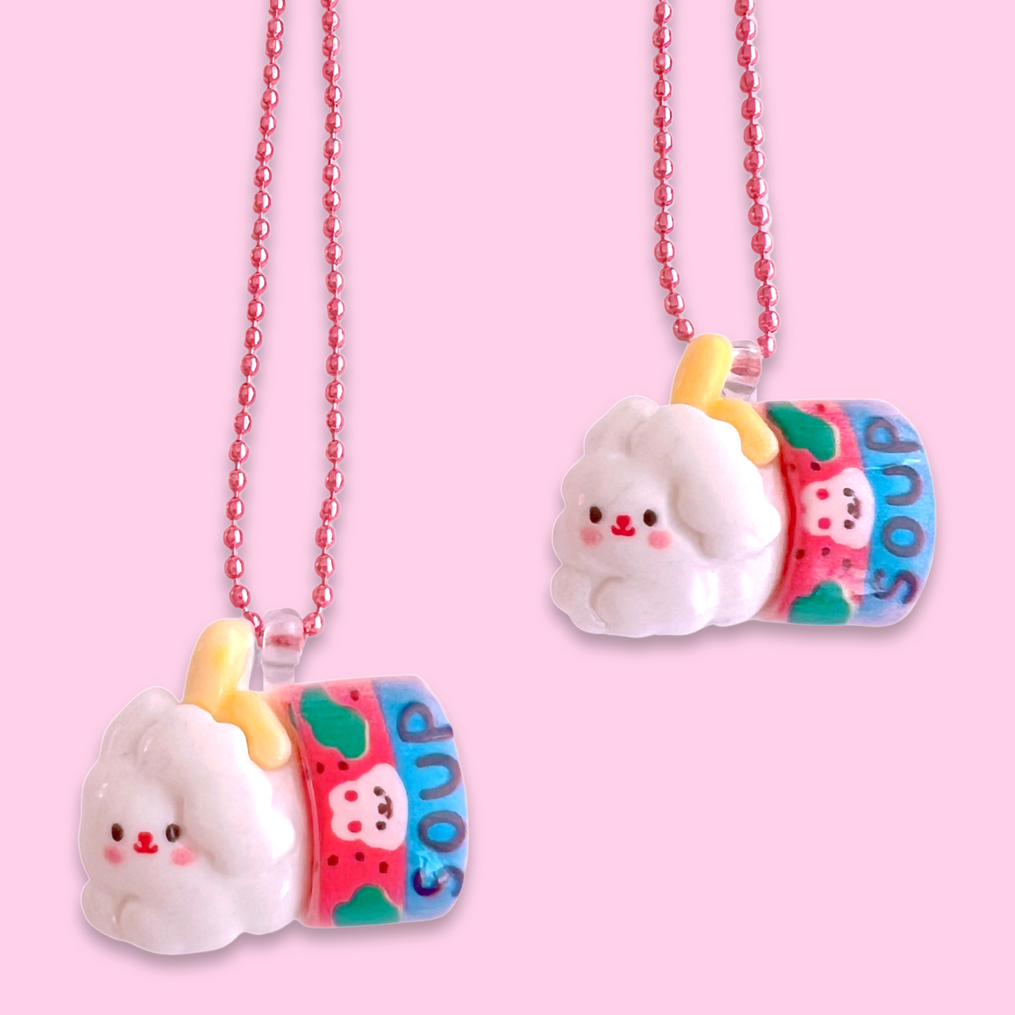 Pop Cutie Kawaii Vegetable Soup Bunny Necklace