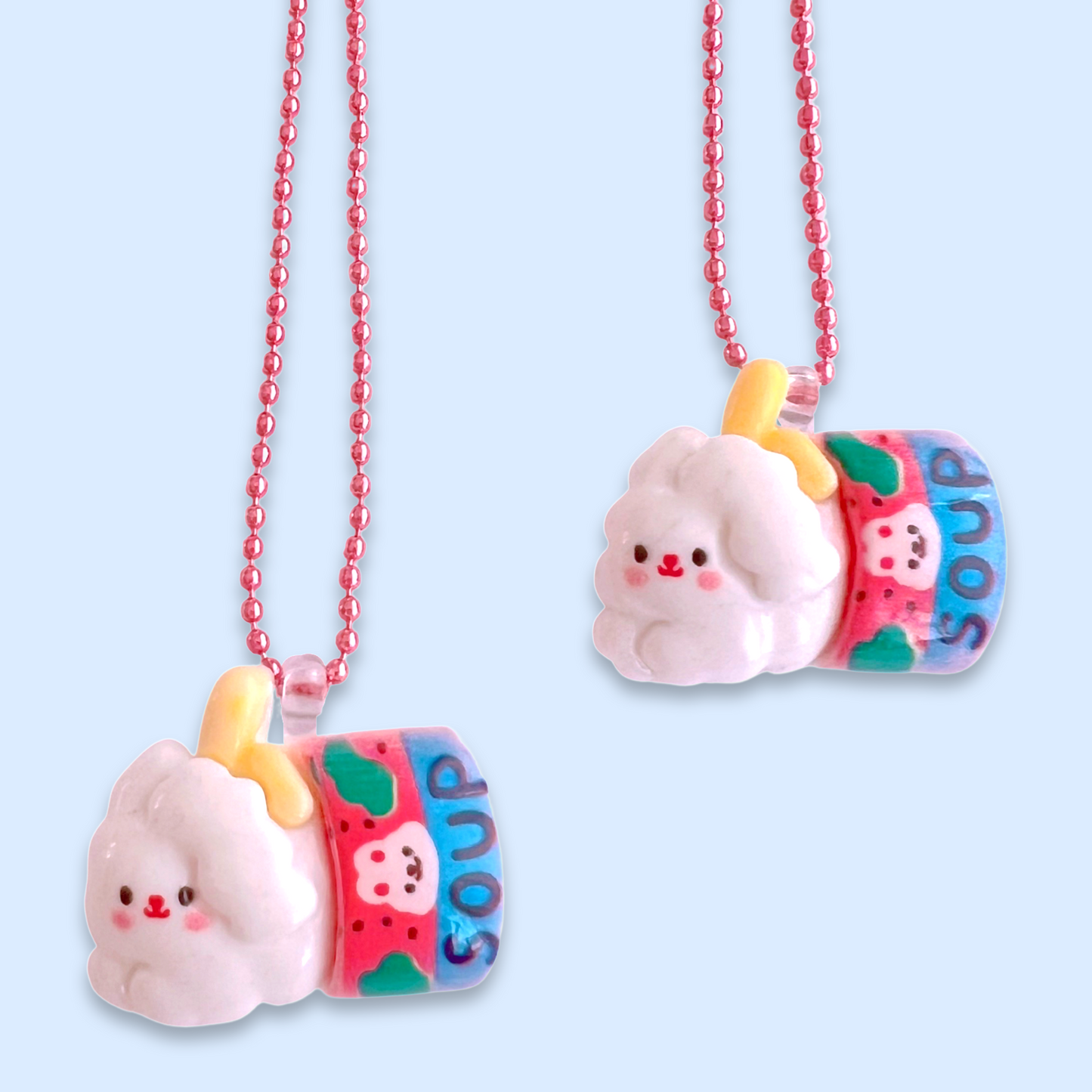 Pop Cutie Kawaii Vegetable Soup Bunny Necklace