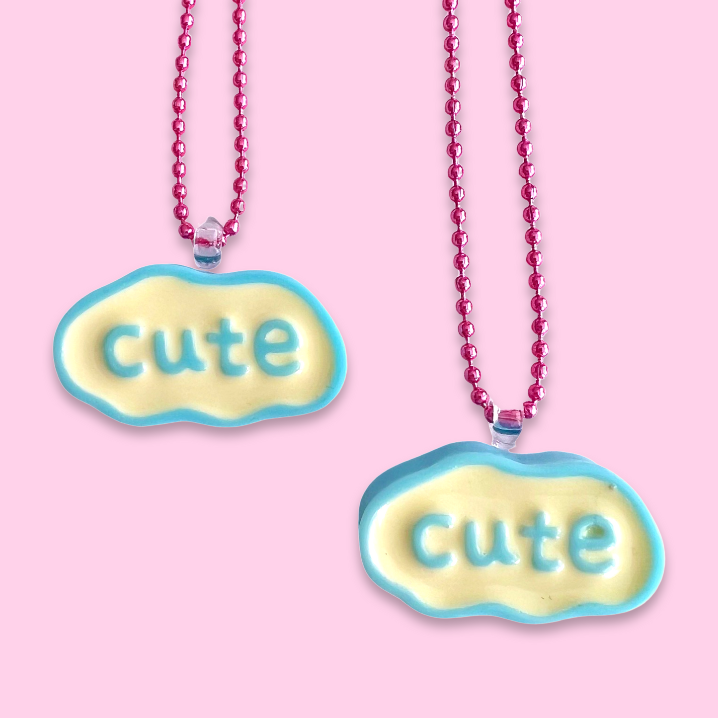 Pop Cutie Kawaii Text Cute Necklace