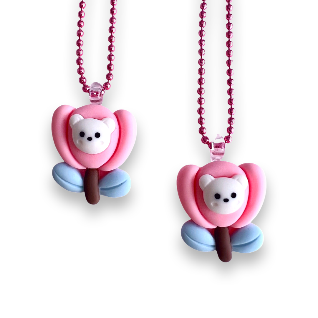 Pop Cutie Kawaii Flower Bear Necklace
