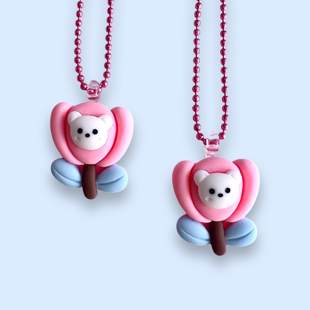 Pop Cutie Kawaii Flower Bear Necklace