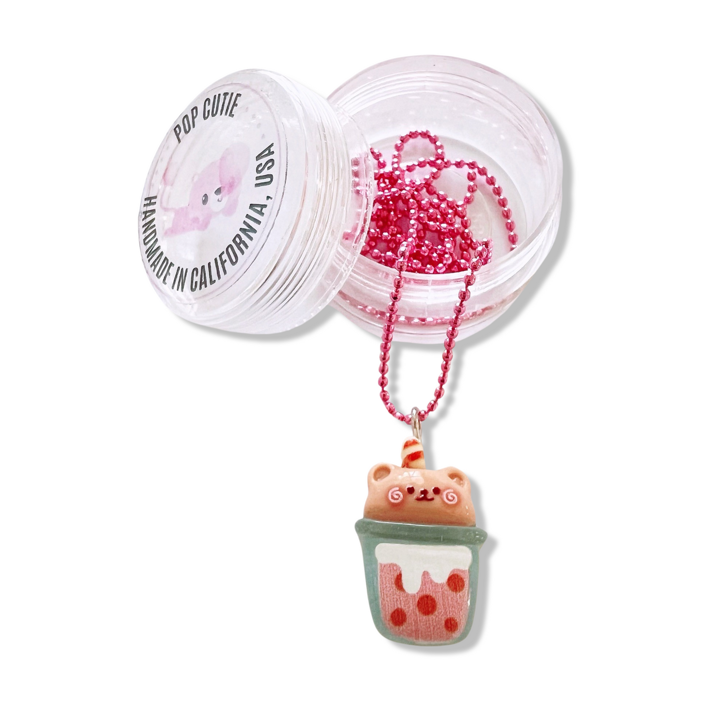 Pop Cutie Boba Drink Necklace - Handmade Mixed Colors