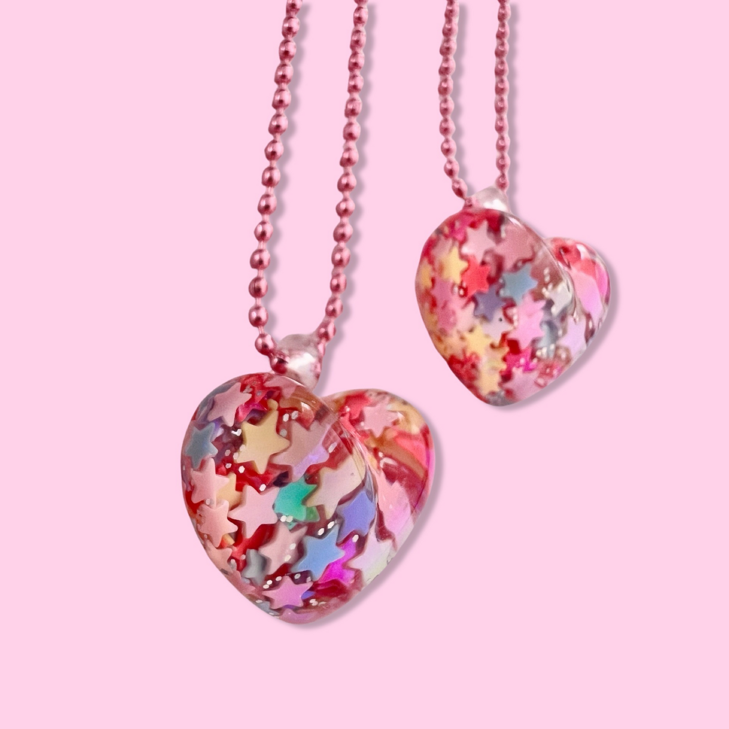 Pop Cutie Star Heart Necklace - Handmade - Valentines