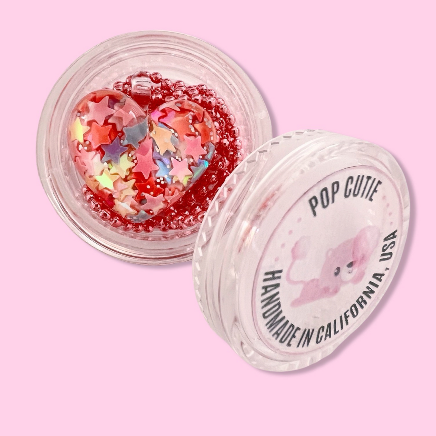 Pop Cutie Star Heart Necklace - Handmade - Valentines