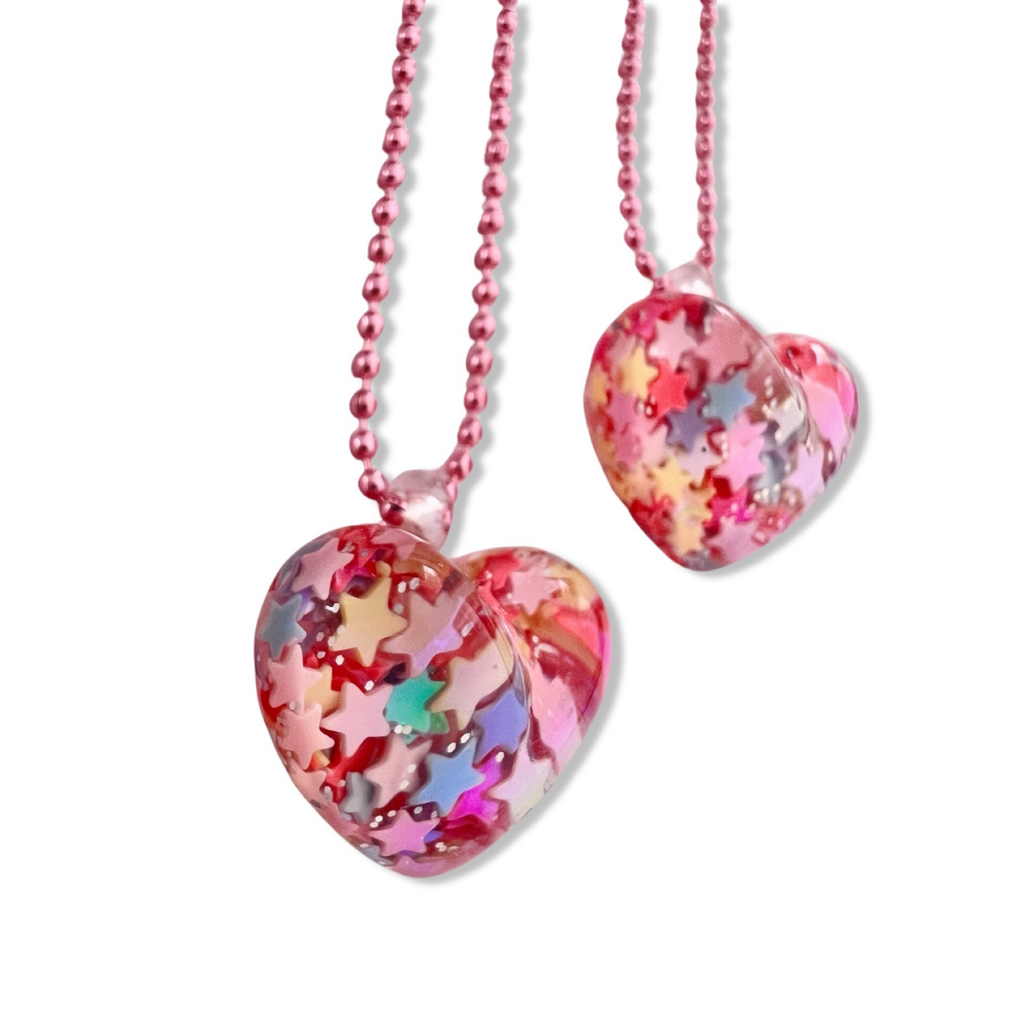 Pop Cutie Star Heart Necklace - Handmade - Valentines