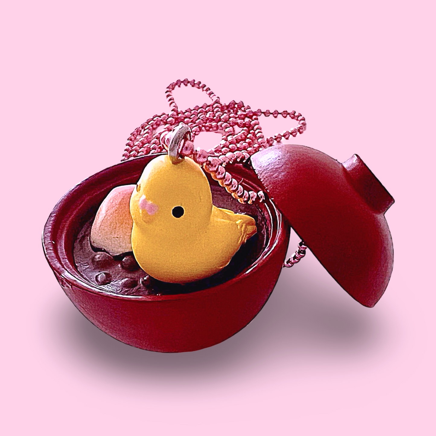 Pop Cutie Kitty Tokyo Bird Cafe Necklace - Brown Bowl