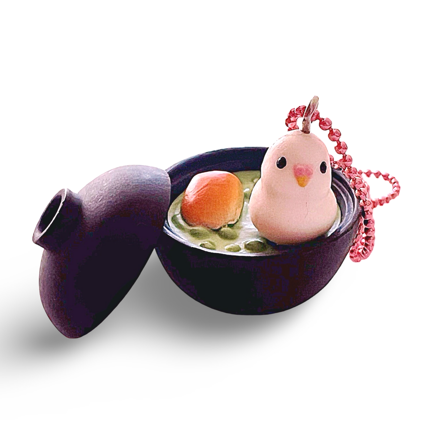 Pop Cutie Kitty Tokyo Bird Cafe Necklace - Black Bowl