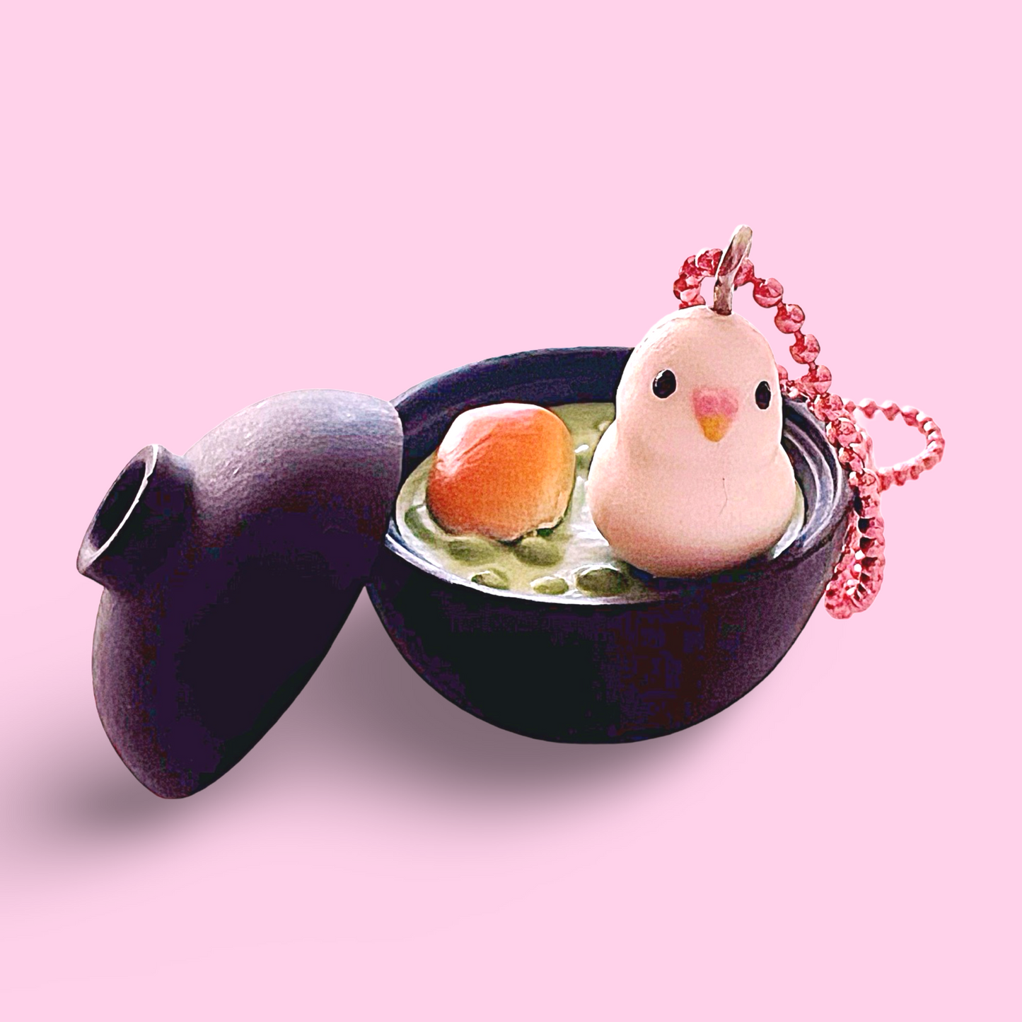 Pop Cutie Kitty Tokyo Bird Cafe Necklace - Black Bowl