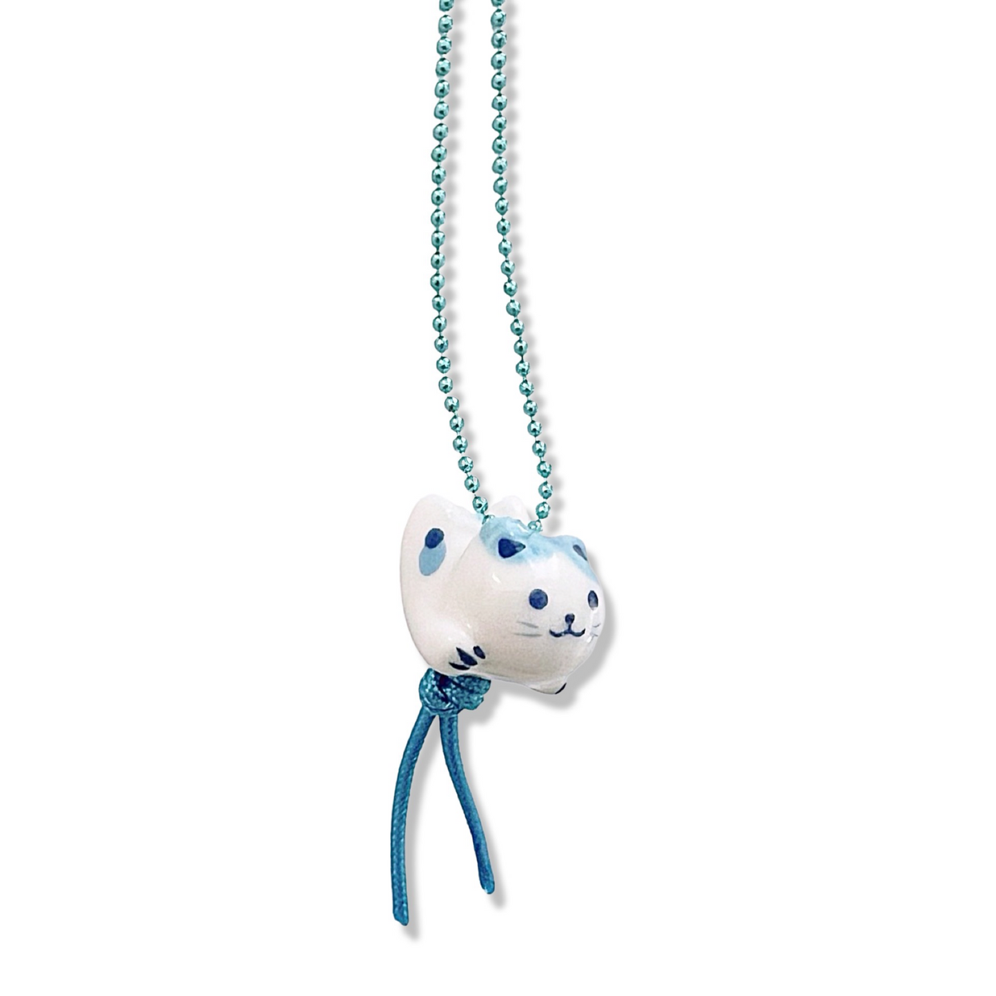 DeLuxe Pop Cutie Porcelain Kitty Necklace Blue