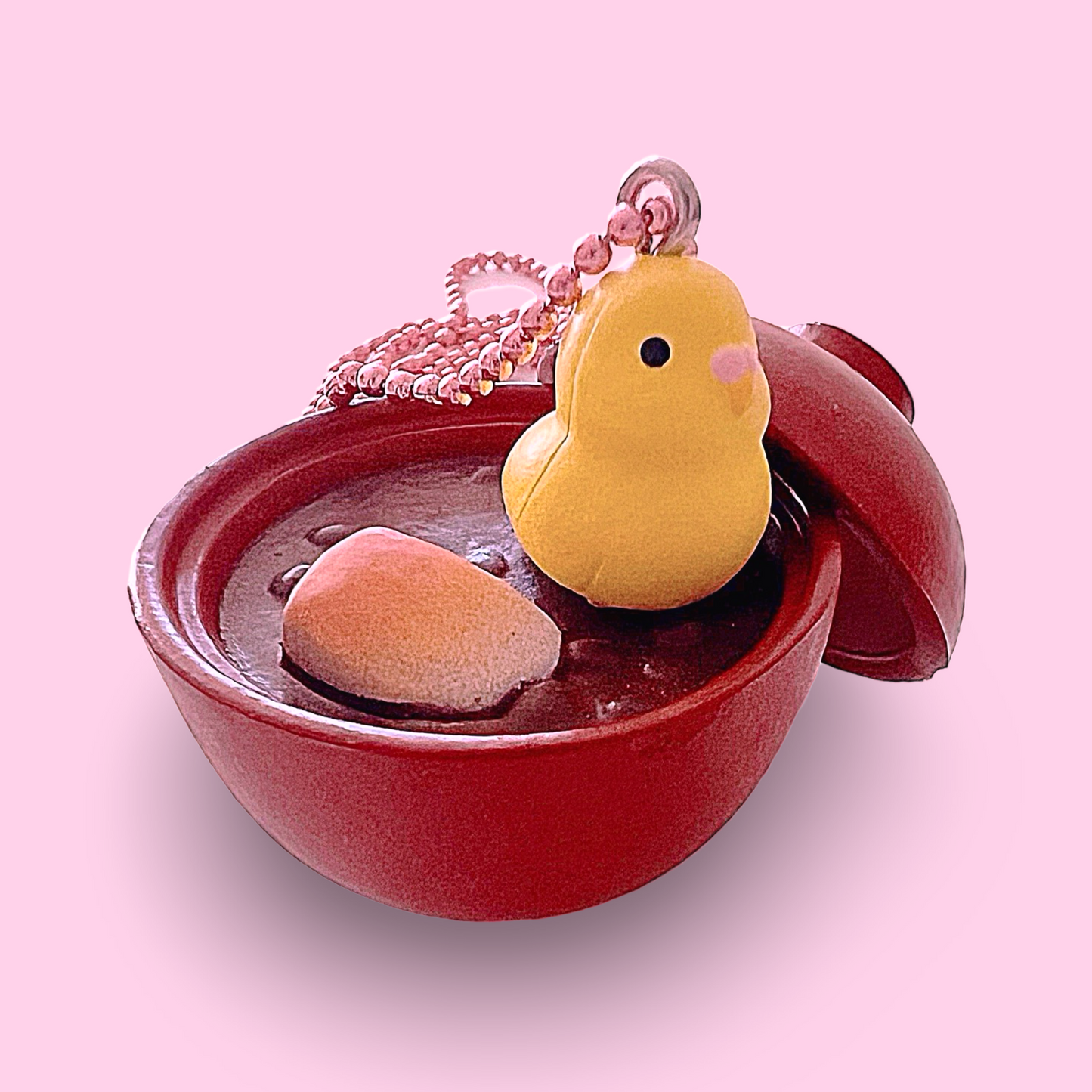 Pop Cutie Kitty Tokyo Bird Cafe Necklace - Brown Bowl