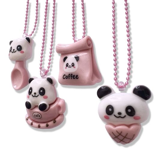 Pop Cutie Panda Cafe Necklace - Handmade